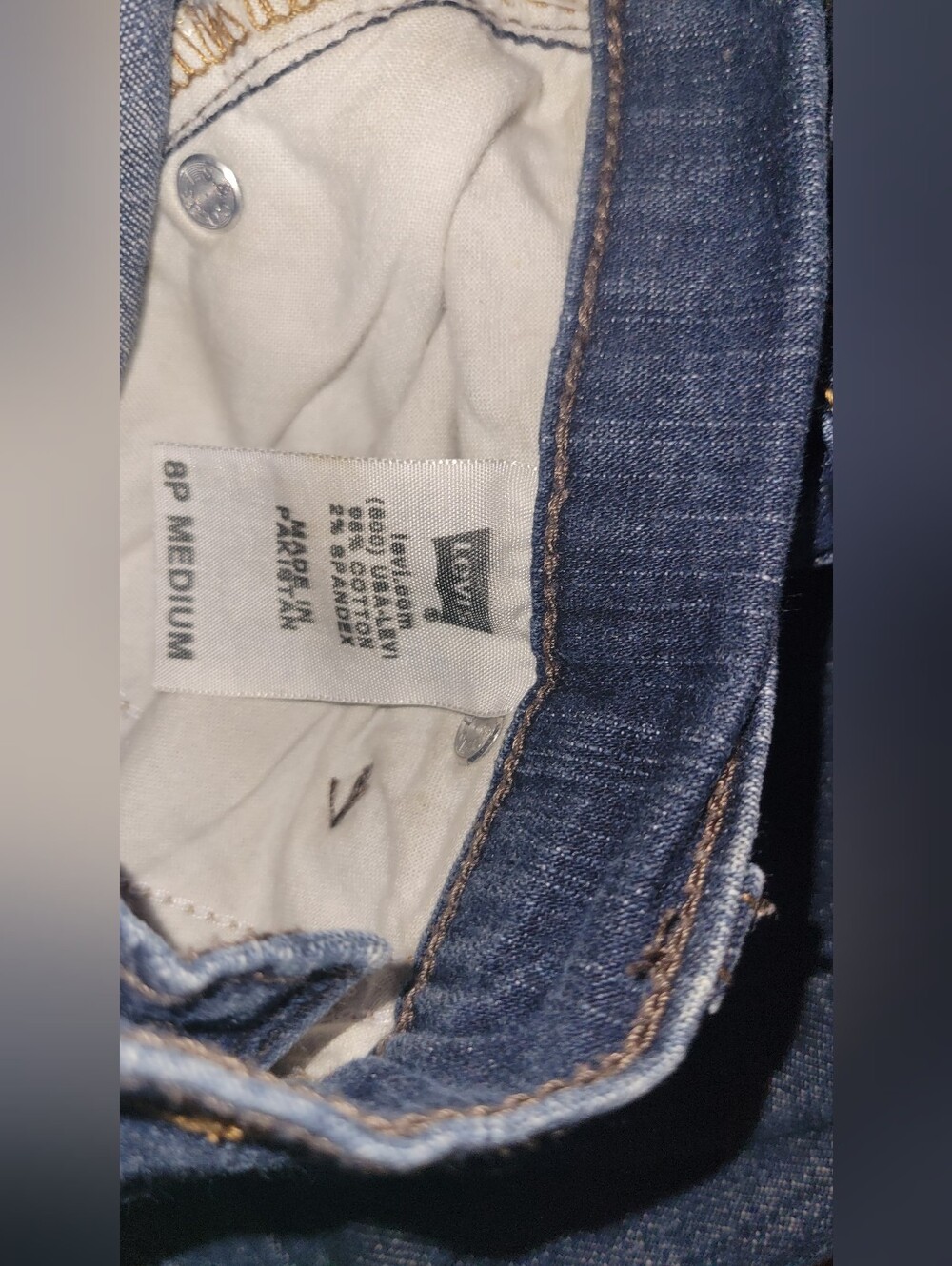 Levi's Dark Blue Wide Leg Jeans - Picture 14 of 14